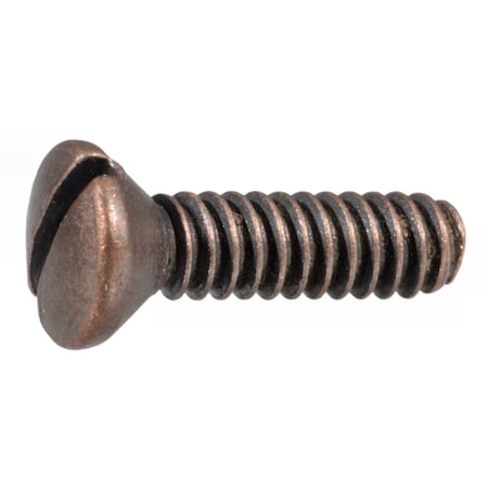 Midwest Fastener #6-32 x 1/2 in Slotted Oval Machine Screw, Bronze Plated Steel, 40 PK 64166
